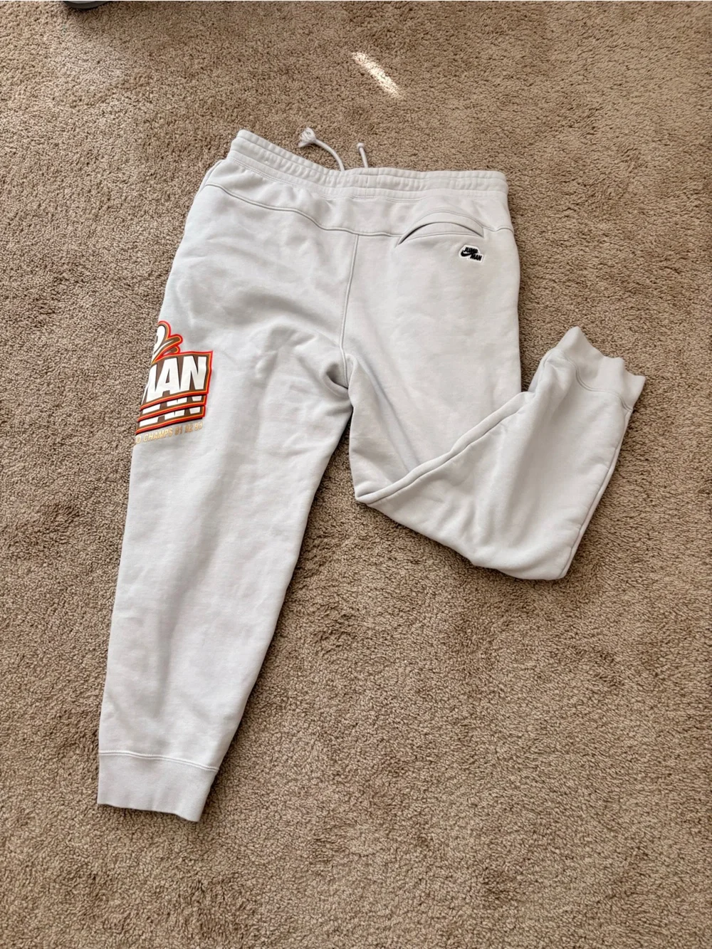 Jordan Sweatpants with Orange & Black Graphic